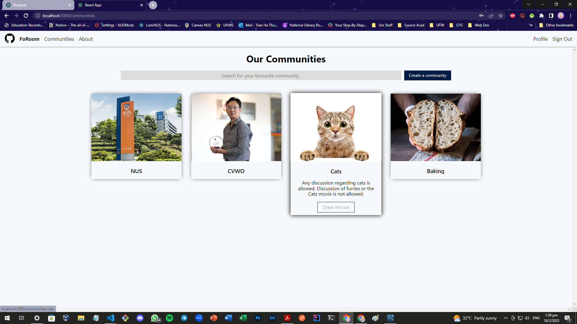 FoROOM discussion forum interface